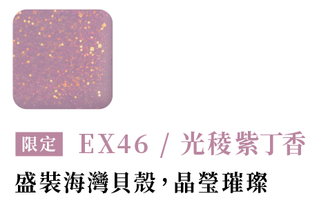 限定 EX46 / 光稜紫丁香  盛裝海灣貝殼，晶瑩璀璨